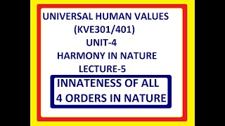 INNATENESS OF ALL FOUR ORDERS IN NATURE [upl. by Mell]