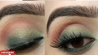 green subtle eye makeup look ❤️💚youtube eyemakeup [upl. by Hamo]