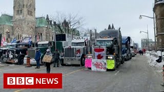 Canada capital Ottawa declares state of emergency over trucker protesters  BBC News [upl. by Nassi]