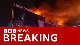 Moscow terror attack “at least 40 dead” as gunmen storm concert hall  BBC News [upl. by Skell526]