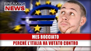 Mes Bocciato Cosè E Perché LItalia Ha Votato Contro [upl. by Akirehs196]