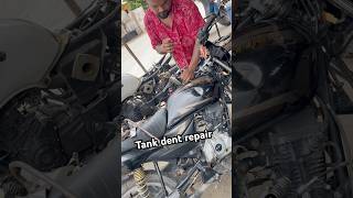 Tank dent repair Platina 😱 stbikemodified dent denting viralvideo [upl. by Helm]