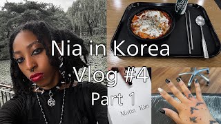 Vlog Nia in Korea Week 4 Part 1 🖤 New Tattoo Fire Drill Subway Adventures Picnic Etc [upl. by Fachan]