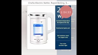 Chefio Electric Kettle Rapid Boiling Sleek Blue Lighting [upl. by Ludie]