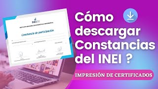 INEI 2024  Descarga tus Certificados y Constancias [upl. by Sedgewinn]