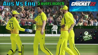 cricket 22 gameplay Xbox Series S  Aus Vs EngFive5 Match [upl. by Judye]