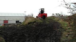 Moffett truckmounted forklift demonstrating its amazing offroad capabilities [upl. by Dlared]