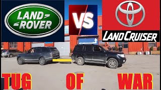 Land Rover vs Toyota Land Cruiser landcruiser Range Rover vs Land Cruiser rangerover TugOfWar [upl. by Aridan]