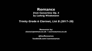 Romance from Concertino op 4 by Ludwig Wiedemann Trinity Grade 6 Clarinet [upl. by Noemys]