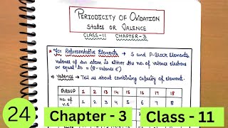 Oxidation state and Valence  Periodic Table  Class 11 Chapter 3 [upl. by Ahsimik]