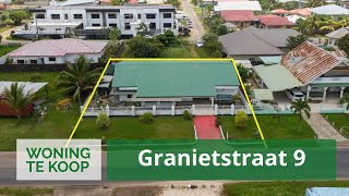 Granietstraat 9 • 396 m² Laagbouwwoning te Noord Paramaribo Suriname [upl. by Eilssel]