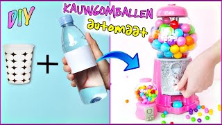 DIY KAUWGOMBALLENAUTOMAAT UIT AFVAL PLASTIC FLES  Karton Glas [upl. by Eahsal]