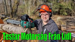 Testar Mini Motorsåg Från Lidl  Är den värd 1299kr [upl. by Derward]