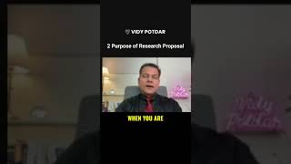 What is the Purpose of Research Proposal  AProfessor Vidy Potdar  shorts research [upl. by Anelle]