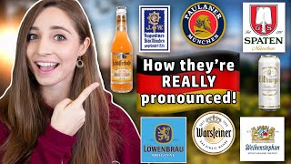 Famous German beer brands pronounced CORRECTLY  Feli from Germany [upl. by Katlaps]