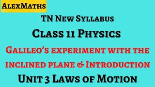 Galileo’s experiment with the Inclined plane  Introduction  Laws of Motion  Class 11 Physics [upl. by Dolph]