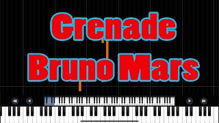 Piano notes for grenade by bruno mars  Easy tutorial [upl. by Ermina]