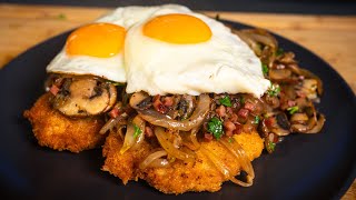 Bauernschnitzel mit Spiegelei  Rustikal und lecker 🤤 [upl. by Tarrsus]