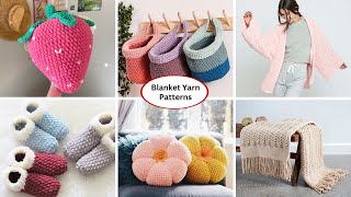 10 Crochet Patterns for Bernat Blanket Yarn [upl. by Stodder]