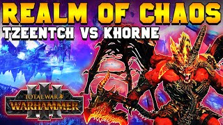 REALM OF CHAOS  Tzeentch vs Khorne Gameplay in Total War Warhammer 3 [upl. by Nerek406]