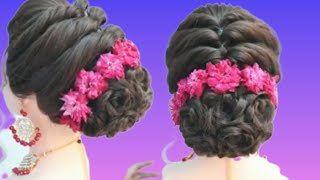 bridal hairstyle step by step for long hair new hairstyle easy hairstyle long hairmomimakeover [upl. by Meeharbi]