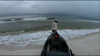 LaunchingLanding a Kayak in the Surf Navarre Beach FL [upl. by Ahsilav398]