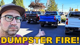 Dealers CANT SELL Overpriced TRUCKS 100000 Ford RAM amp Chevy So STUPID [upl. by Kallman]