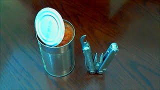 How to open a can with a multitool or pocket knife can opener [upl. by Flint]