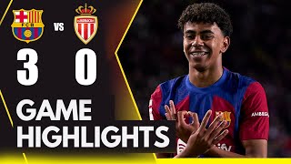 Barcelona vs Monaco 30  All Goals amp Highlights  2024 [upl. by Acinemod]