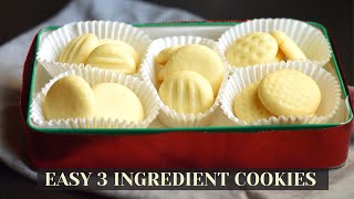 Easy 3 ingredient cookies3 ingredient sugar cookiesButter Cookie RecipeEasy Cookie Recipe [upl. by Florie]