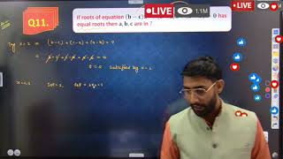 🔴 Live Quadratic Equation Important Questions jeemains 11thclass Sonu2002 BYJUS2002 [upl. by Eletnahc47]