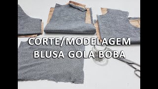 MOLDE E CORTE DA BLUSA GOLA BOBA [upl. by Esemaj]