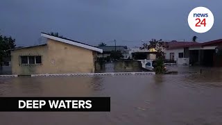 WATCH  Road closures flooding and power outages as heavy downpours pummel Western Cape [upl. by Navonoj695]