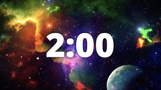 2 Minute Countdown Timer with Alarm and Deep Space Ambient Music  🌠Deep Space Galaxy 🌠 [upl. by Anilet]