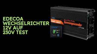 EDECOA Wechselrichter 12v auf 230v Test [upl. by Ellekcim]