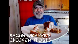 The very Best Smoked Grilled Bacon Wrapped Chicken Thighs On The Pit Boss [upl. by Animas]