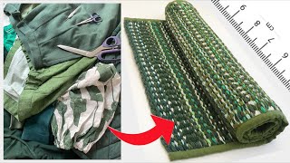 How to Weave Rug from Old Clothes ♻️ [upl. by Natehc]