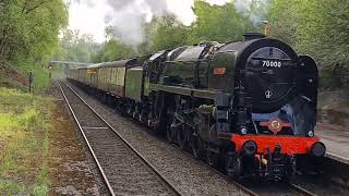 Britannia 70000 at Rowley Llandudno Rail Tour [upl. by Previdi]