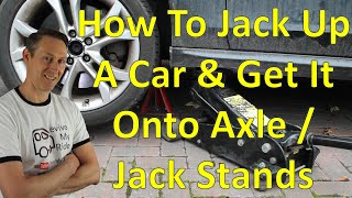 How to Jack up your car Support it with Jack  Axle Stands and Remove the wheel [upl. by Wennerholn]