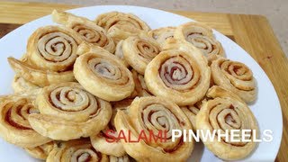 SALAMI PINWHEELS 2 INGREDIENT [upl. by Kirbie]