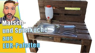 Spielküche aus Europaletten  Matschküche oder Gartenküche für den Kindergarten  NEU [upl. by Siednarb]