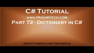 Part 72 What is dictionary in c [upl. by Alisha]