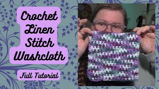 Crochet Linen Stitch Washcloth  An Easy Crochet Tutorial for Beginners [upl. by Meehsar97]