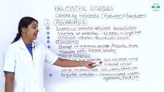 BIOLOGY 8 1 8 HELMINTHIC DISEASES ASCARIASIS [upl. by Norat]