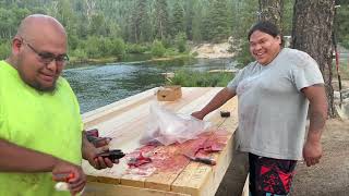 Cutting Salmon with My Cousin [upl. by Laucsap]