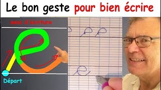 Ecriture française gs cp ce1  Comment bien écrire la lettre e  5 [upl. by Porta]