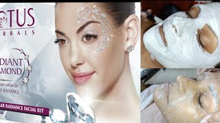 Lotus herbal radiant diamond facial kit Facia step by step facial for beautiful glowing [upl. by Nyved652]