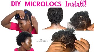 Tiny Microlocs Installation  Short Hair  DIY  Twostrand Twist [upl. by Diba827]