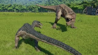 BaryonyxModified VS TRex Indominus Rex Spinosaurus Indoraptor Giga  Jurassic World Evolution [upl. by Adihahs376]