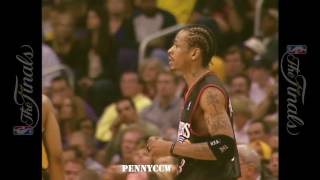 Top NBA Finals moments Allen Iverson step over Lue s shot in 2001 [upl. by Nelo406]